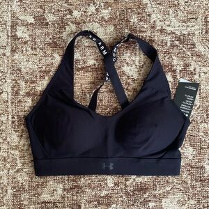 NWT Under Armour Mid-Impact Black Sports Bra Size Small